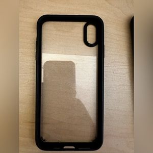 Spigen iPhone XS MAX case - BLACK/Clear hard plastic on back